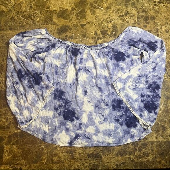 No Comment Off The Shoulder Top Size Large Tie Dye - Picture 10 of 11